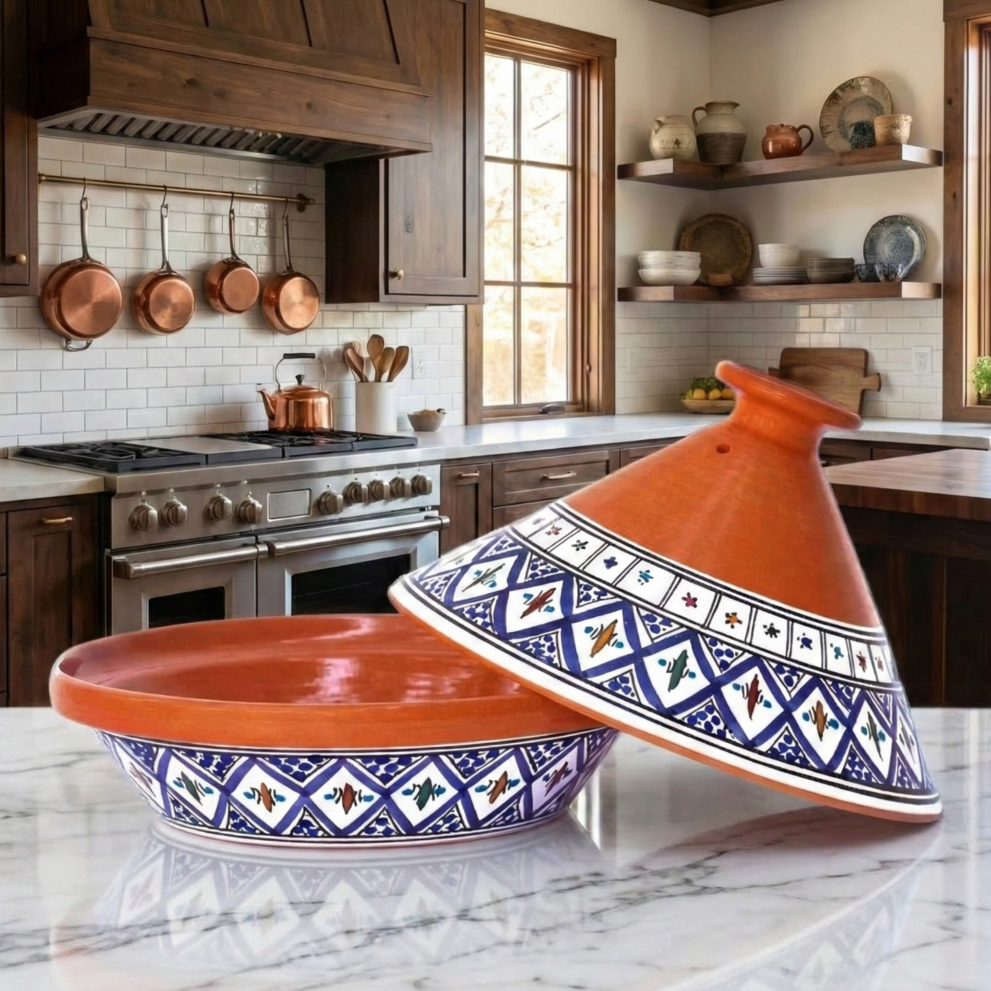 Tunisian Tagine Hand-made & Hand-Painted