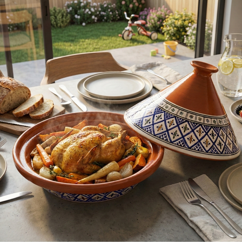 Tunisian Tagine Hand-made & Hand-Painted