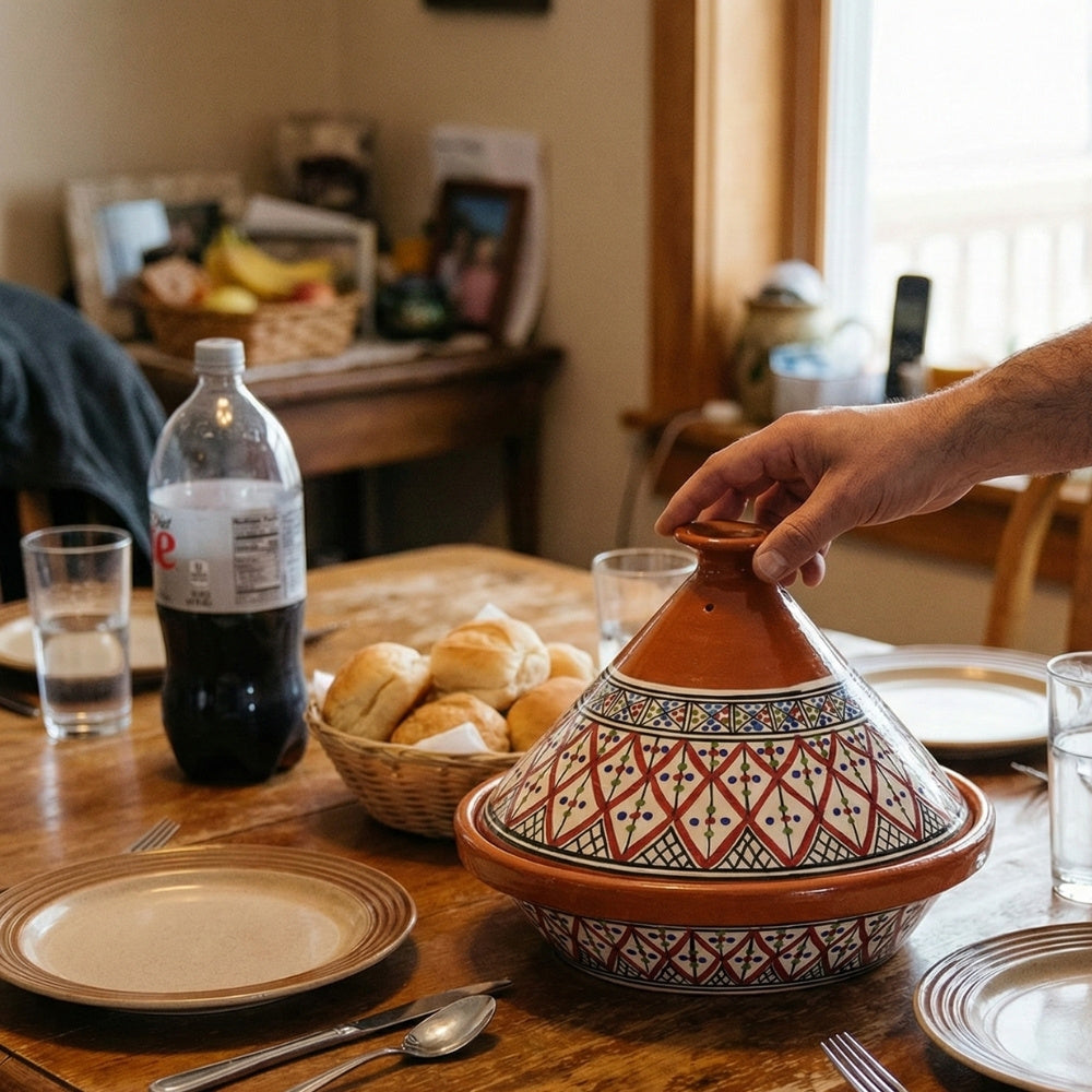 Tunisian Tagine Hand-made & Hand-Painted